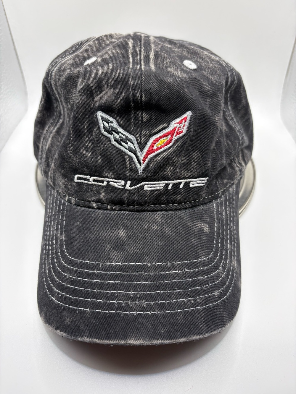 Corvette C7 Acid Wash Black Adjustable Dad Hat